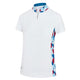Leaf Print Collar & Panels Zip Neck Polo Shirt