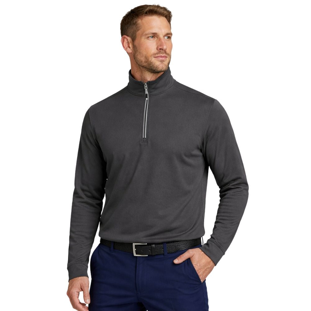 Island Green Mens Jacquard Knit Zip Neck Golf Top Layer - Island
