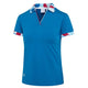 Leaf Print Collar & Cuffs UV Protection Polo Shirt