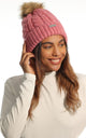 Ladies Faux Fur Pom Pom Fleeced Beanie Hat