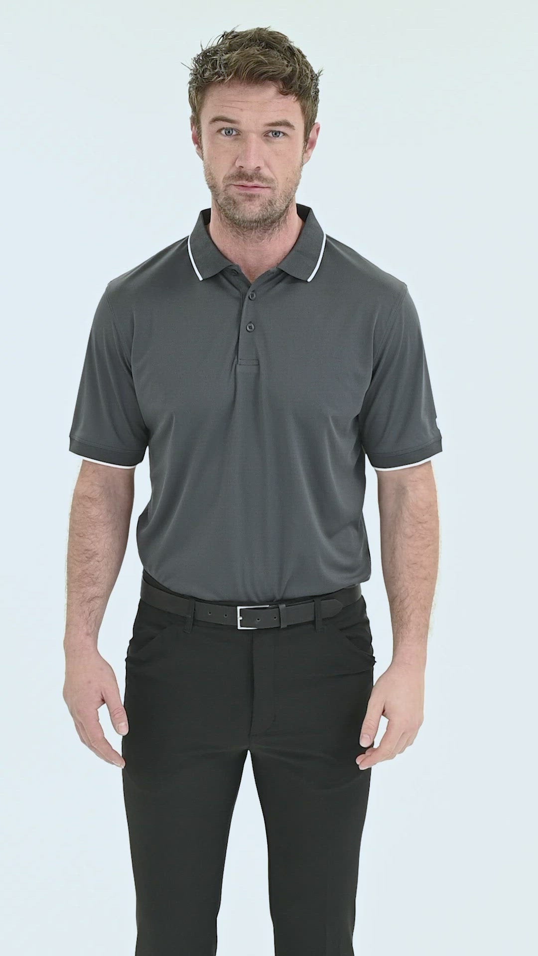 BOSS - Performance-stretch polo shirt with glow detail
